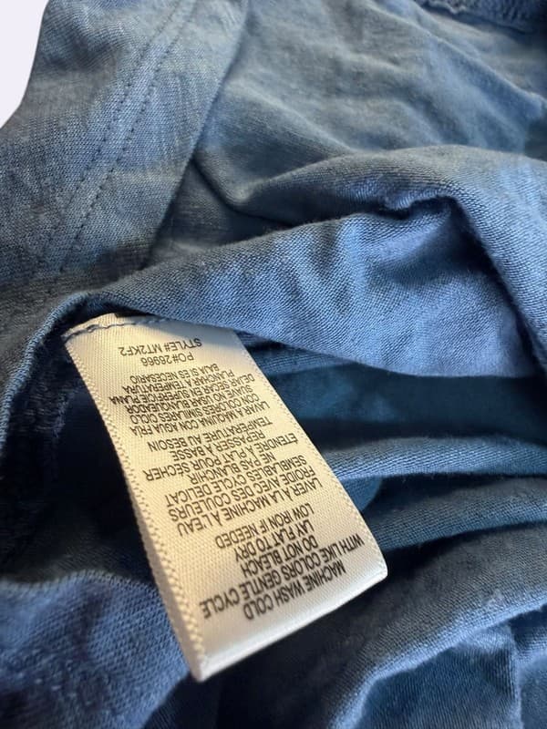 Bobeau Women's Blue Twist Back Linen Blend Short Sleeve Tee Size Small - Thumbnail 5