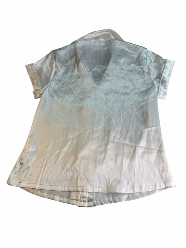 In Bloom By Jonquil Pajama Top White Satin Shirt XS PJ Button Up Shirt NEW - Thumbnail 2