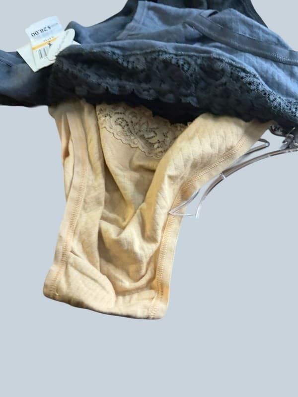 Felina Modal Hipster Panties Lace Trim 3-Pack Black/Fawn/Ebony Size Small - Thumbnail 10