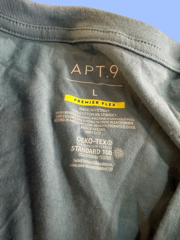 Apt. 9 Premier Flex Men's V-Neck T-Shirt Blue Size Large - Thumbnail 3