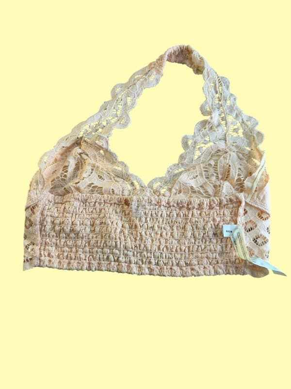 Free People Adella Lace Halter Bralette M - Thumbnail 4