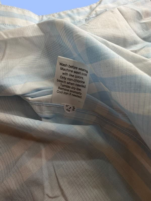 Sonoma Goods For Life Men's M Light Blue Plaid Short Sleeve Perfect-Length Shirt - Thumbnail 8