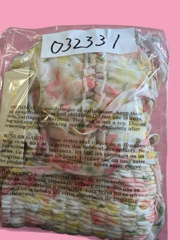 Thirty/Thirty LA Floral Ruffle Tie-Front Crop Top L - Thumbnail 3