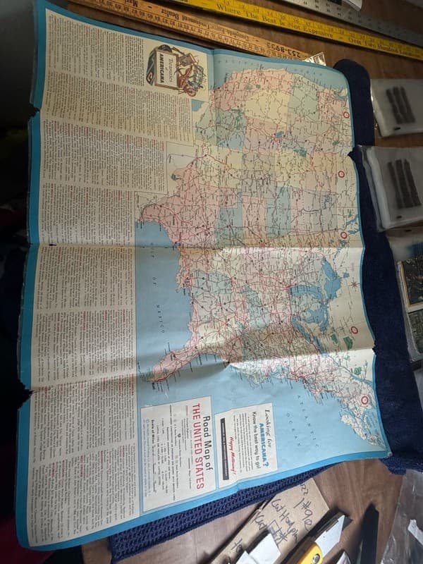 Vintage 1960 Esso Folklore and Legends of Our Country Special Road Map of the US - Thumbnail 2