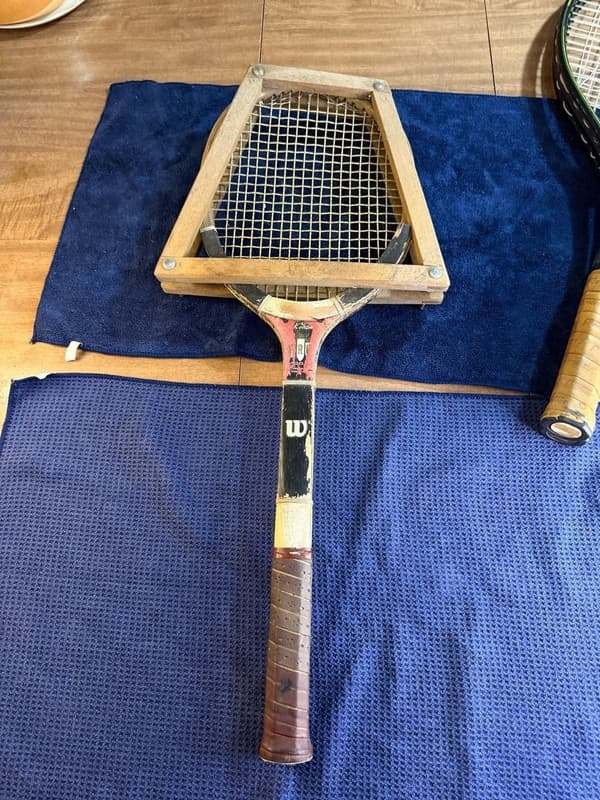 Vintage Tennis Racquet Set Lot 3: Wilson Jack Kramer Pro Staff with Wooden Press - Thumbnail 8