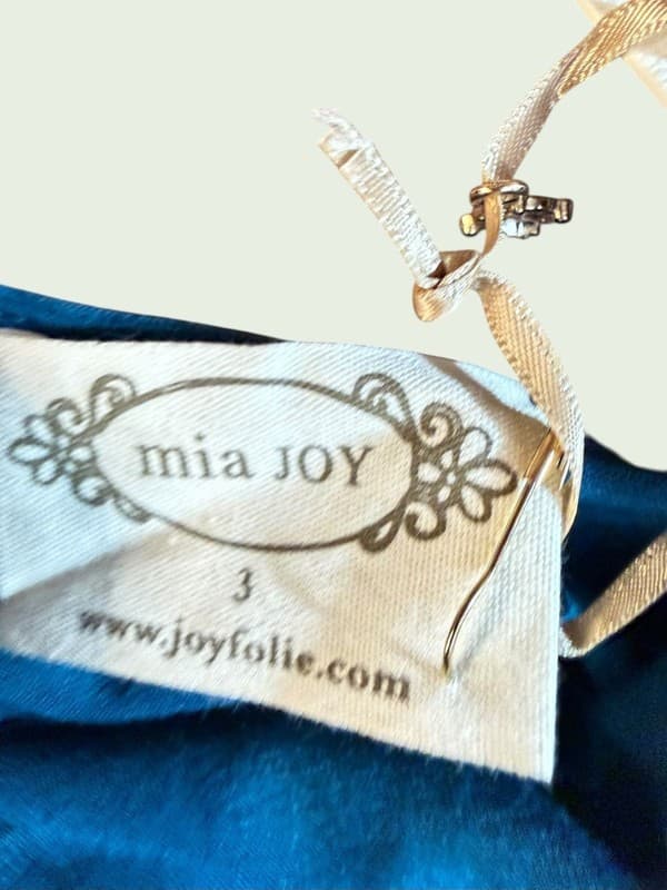 Joyfolie Mia Joy Blue Long Sleeve High-Low Ruffle Hem Girl's Dress Size 3 - Thumbnail 4