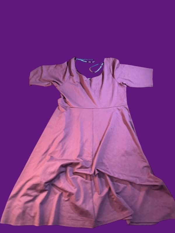 City Chic Cute Girl Elbow Sleeve Midi Fit & Flare Dress in Roseberry Medium - Thumbnail 4