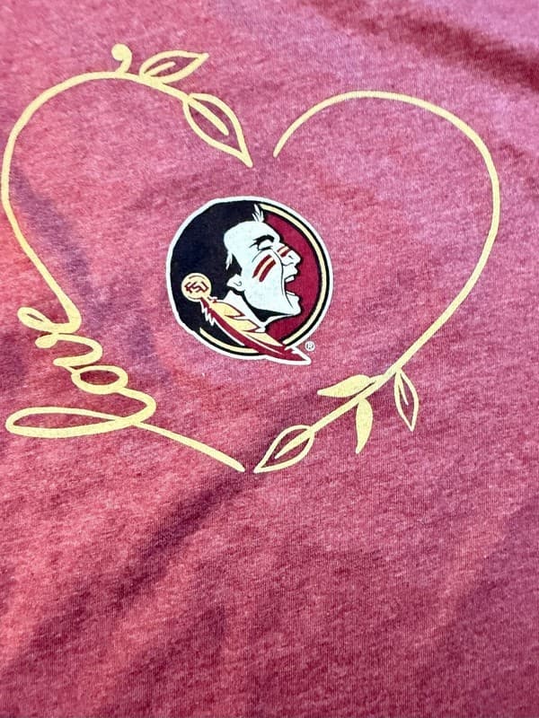 Wes and Willy Girls Florida State Seminoles Retro Hippy Ruffle Sleeve T-shirt 6X - Thumbnail 8