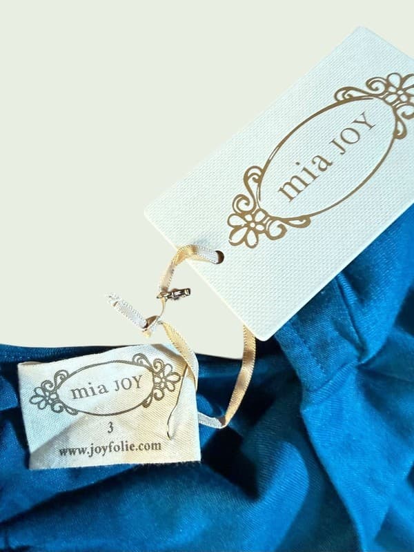 Joyfolie Mia Joy Blue Long Sleeve High-Low Ruffle Hem Girl's Dress Size 3 - Thumbnail 5