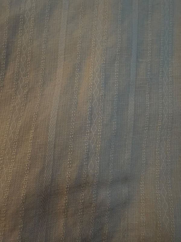 Perry Ellis Men's Large White Textured Stripe Short Sleeve Linen Blend Shirt - Thumbnail 5