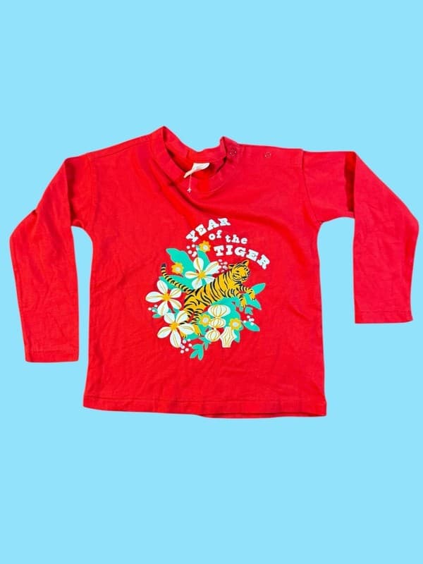 Tucker + Tate New with Tags Year of the Tiger Red Long Sleeve T-Shirt 18M - Image 1