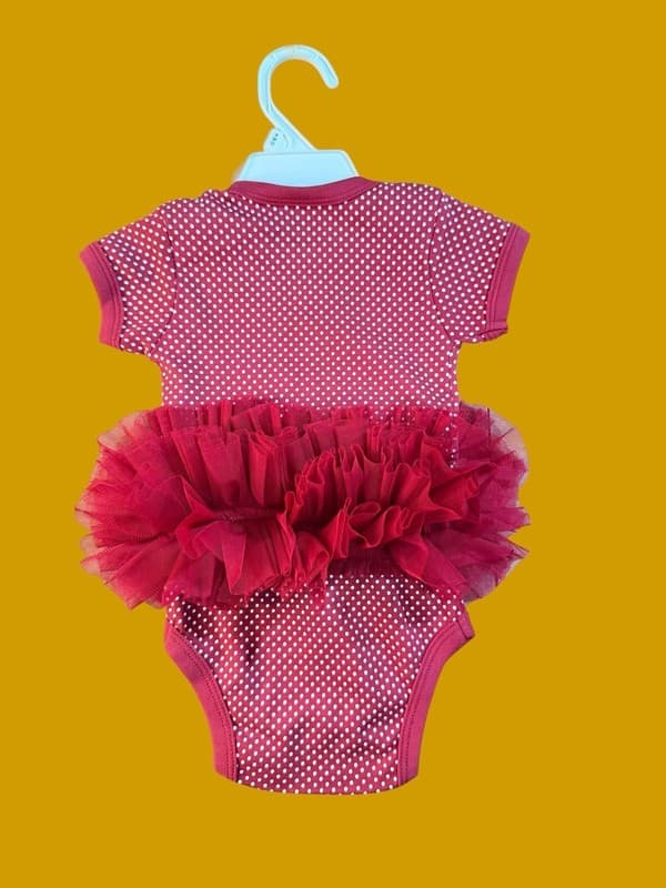 Florida State Seminoles Baby Girls Crimson Pin Dot Tutu Creeper Bodysuit 6 Mnths - Thumbnail 4