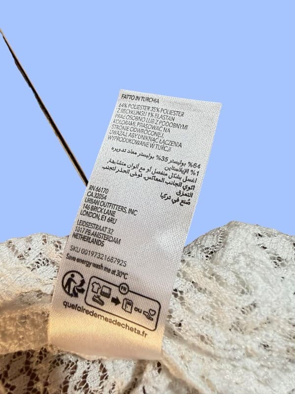 NWT BDG Urban Outfitters White Floral Lace Long Sleeve Tie-Front Shrug Cardigan - Thumbnail 6