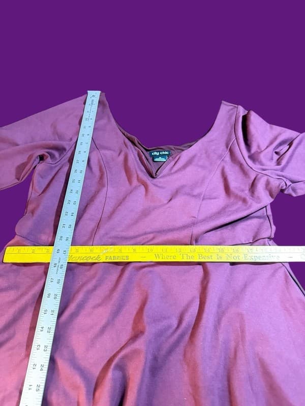 City Chic Cute Girl Elbow Sleeve Midi Fit & Flare Dress in Roseberry Medium - Thumbnail 8