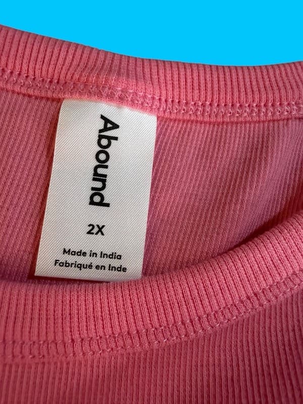 Abound Women's Plus Size 2X Pink Ribbed High Neck Tank Top - Thumbnail 3