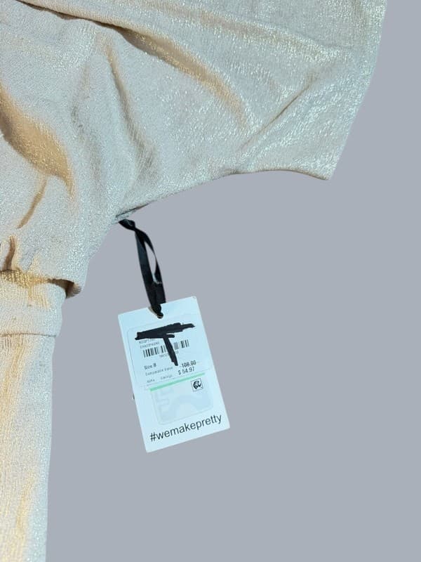 Alexia Admor Champagne Shimmer Off-The-Shoulder Ruched Midi Dress Size 8 - Thumbnail 2