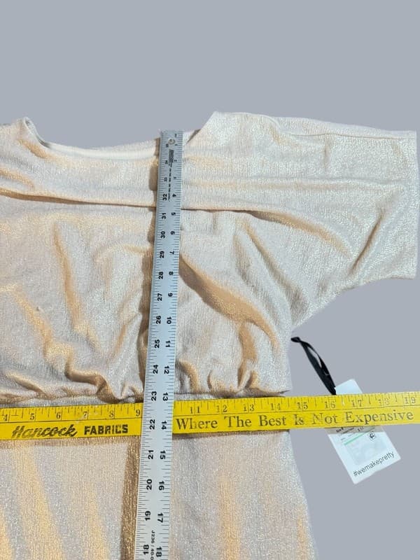 Alexia Admor Champagne Shimmer Off-The-Shoulder Ruched Midi Dress Size 8 - Thumbnail 8