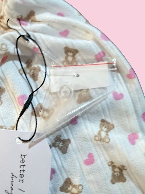 Better / Together Dreamy Nights Teddy Bear & Hearts Boxer Pajama Shorts S - Thumbnail 5