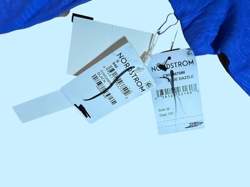 Caslon Cotton & Modal V-Neck Pocket T-Shirt in Blue Dazzle Medium - Thumbnail 3