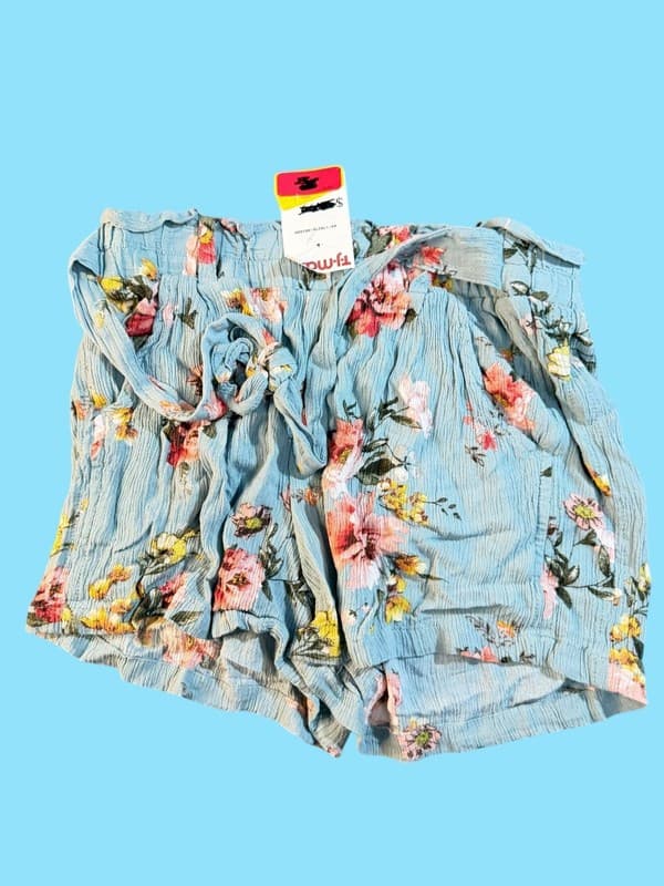 Jolt Floral High-Waist Paperbag Shorts with Tie Belt Sm - Image 1