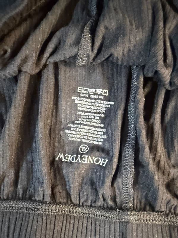 Honeydew Revival Rib Knit Tank Shortie Set Pants Black XL - Thumbnail 3