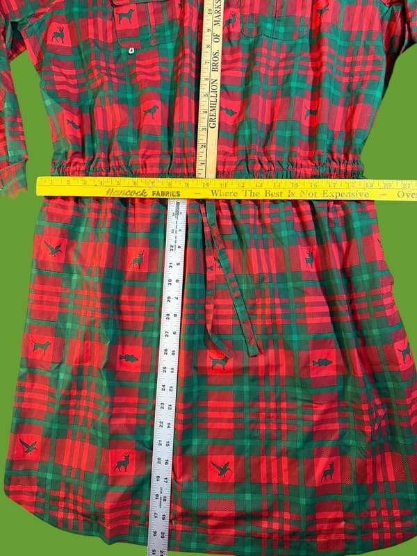 Magellan Outdoors Women's Fish Gear Plaid Christmas Animal Print Shirt Dress XXL - Thumbnail 10