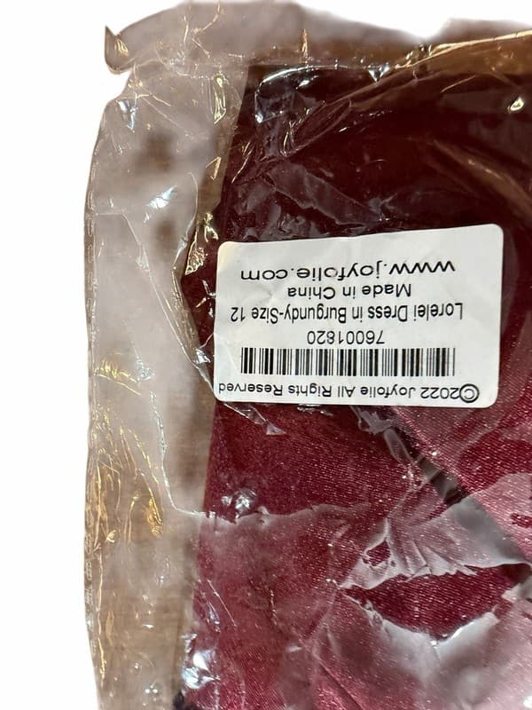 Joyfolie Lorelei Satin Tiered Dress in Burgundy Size 12 NWT - Thumbnail 4