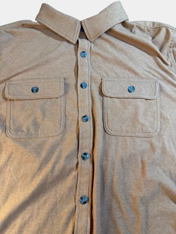 Magellan Outdoors Men's Campfire Flex Classic Fit Long Sleeve Shirt Tan 3XL - Thumbnail 6