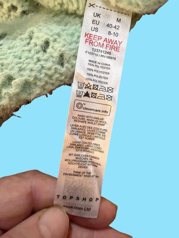 Topshop Mint Green Knitted Crop Pointelle Jumper Sweater - Thumbnail 5