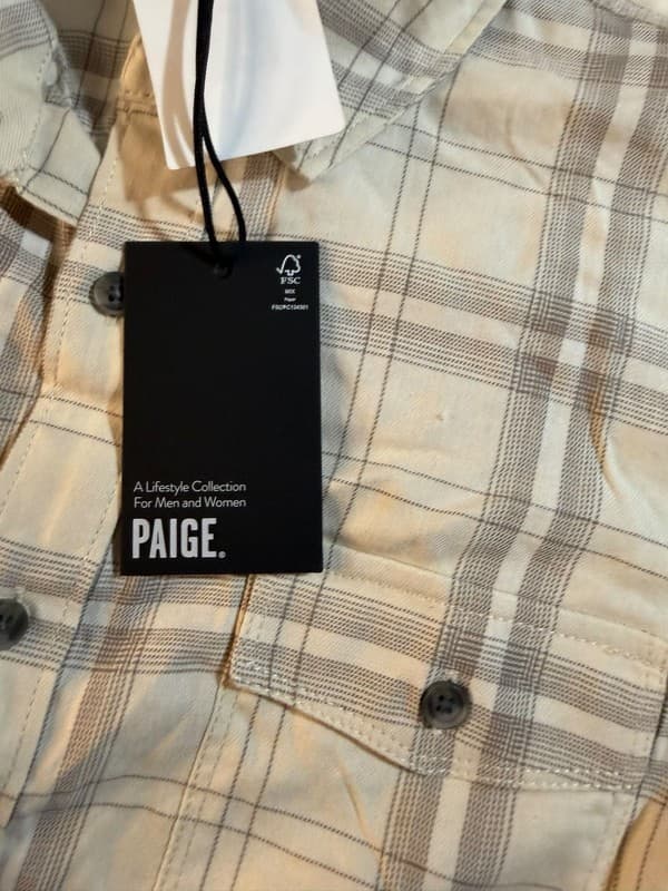 PAIGE Everett Long Sleeve Plaid Performance Flannel Shirt in Misty Day S - Thumbnail 4