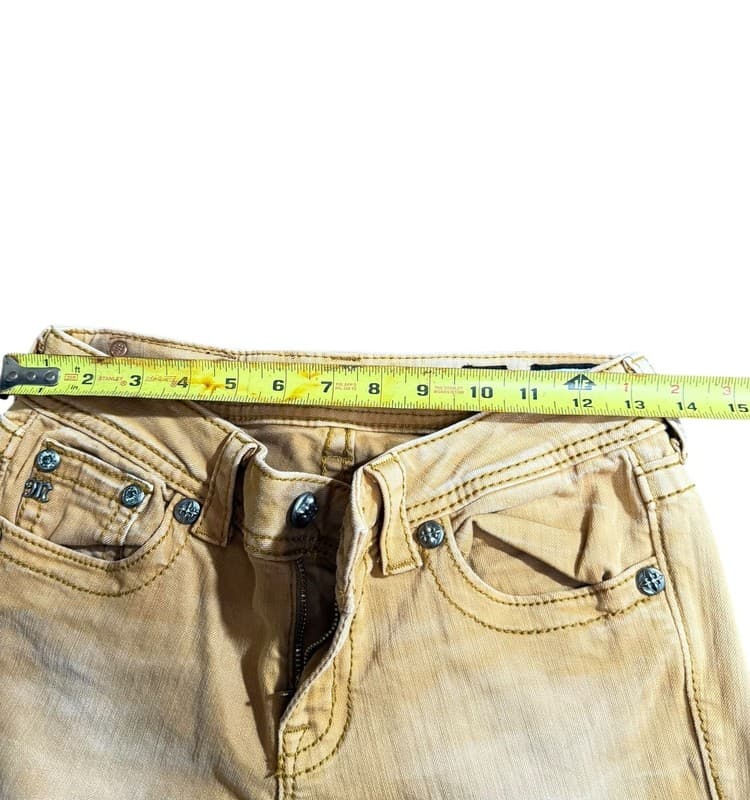 Miss Me Signature Rise Skinny Jeans Mustard Yellow Womens Size 27 TW57551 - Thumbnail 7