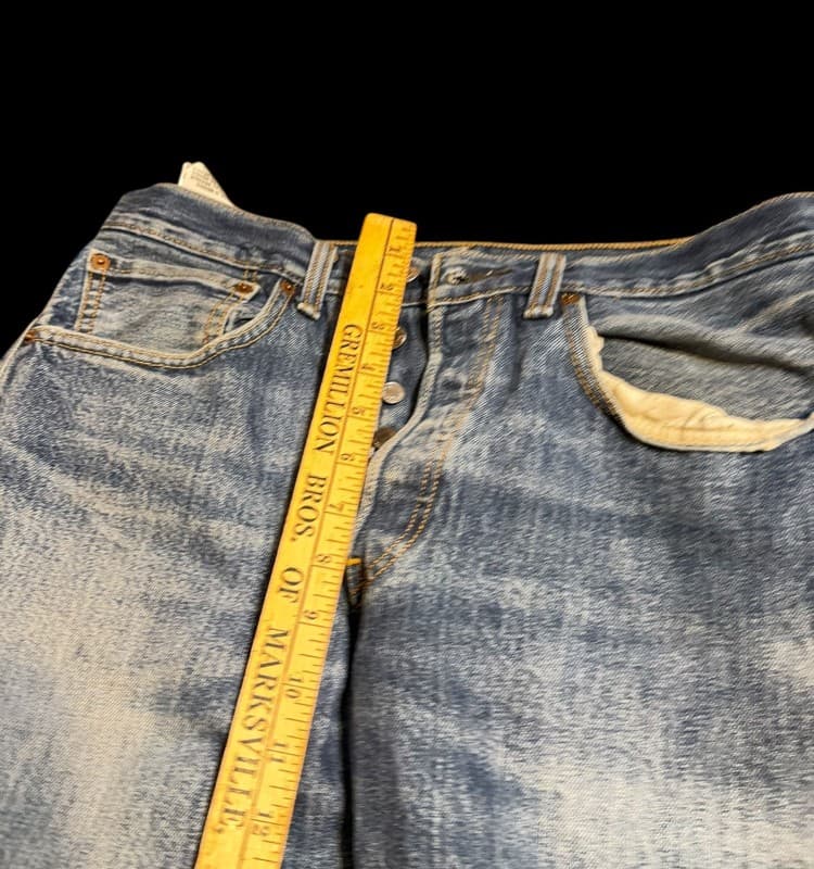 Levi’s 501 Original Fit Jeans W31 Distressed Faded Button Fly Workwear - Thumbnail 6