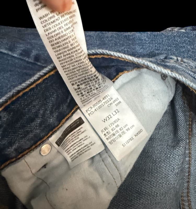 Levi’s 505 Men’s Jeans 32x32 Blue Regular Fit Straight Leg Denim - Thumbnail 6