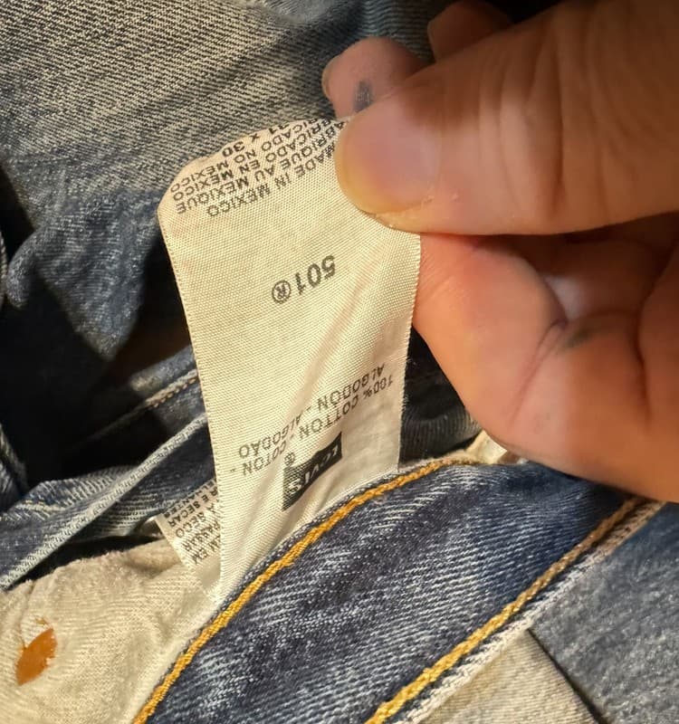 Levi’s 501 Original Fit Jeans W31 Distressed Faded Button Fly Workwear - Thumbnail 5