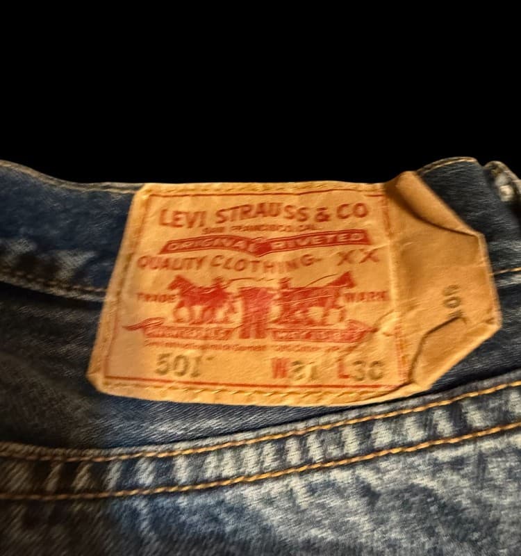 Levi’s 501 Original Fit Jeans W31 Distressed Faded Button Fly Workwear - Thumbnail 8