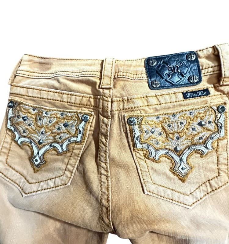 Miss Me Signature Rise Skinny Jeans Mustard Yellow Womens Size 27 TW57551 - Thumbnail 11