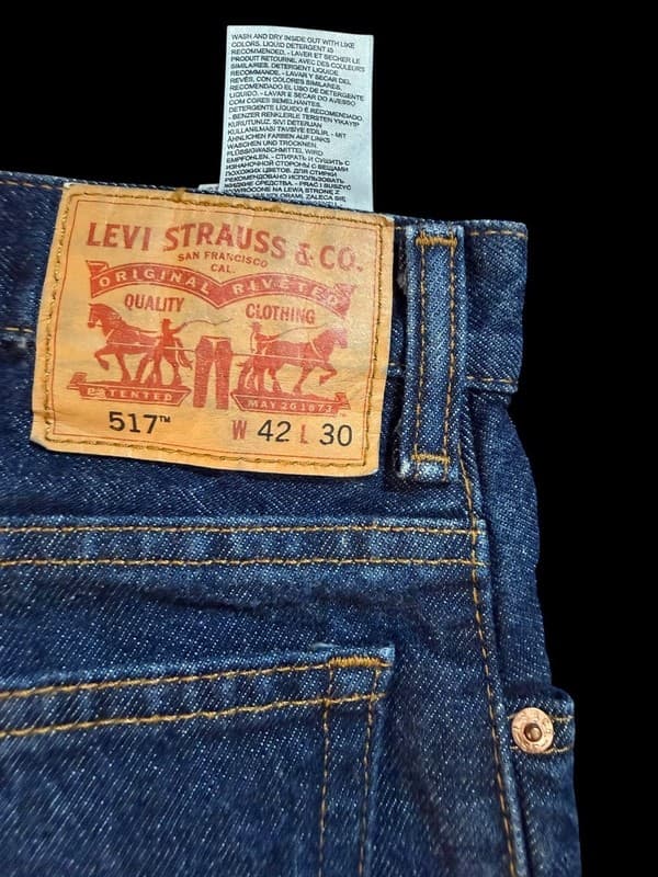 Levi's 517 Bootcut Jeans 42x30 Dark Wash 2008 Vintage NWT Flare Denim - Thumbnail 6