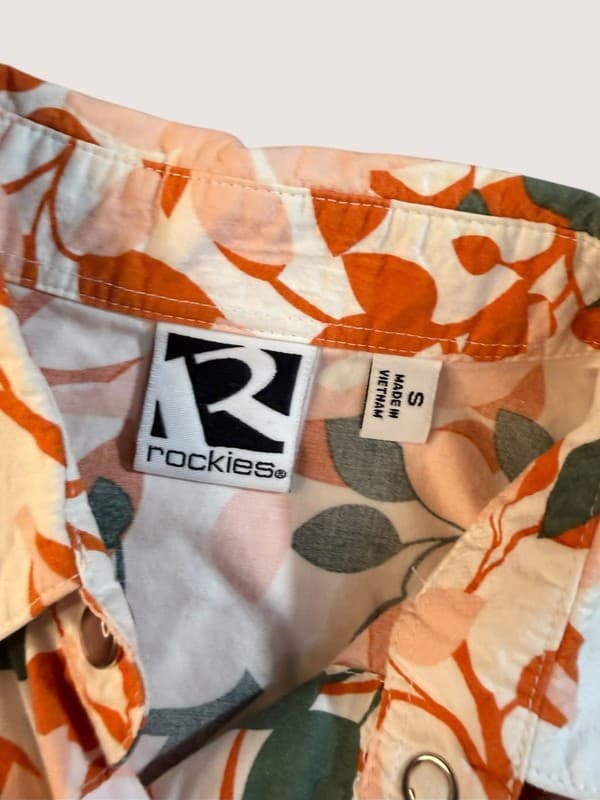 Vintage Rockies Floral Western Snap Front Blouse Women's Small - Thumbnail 3