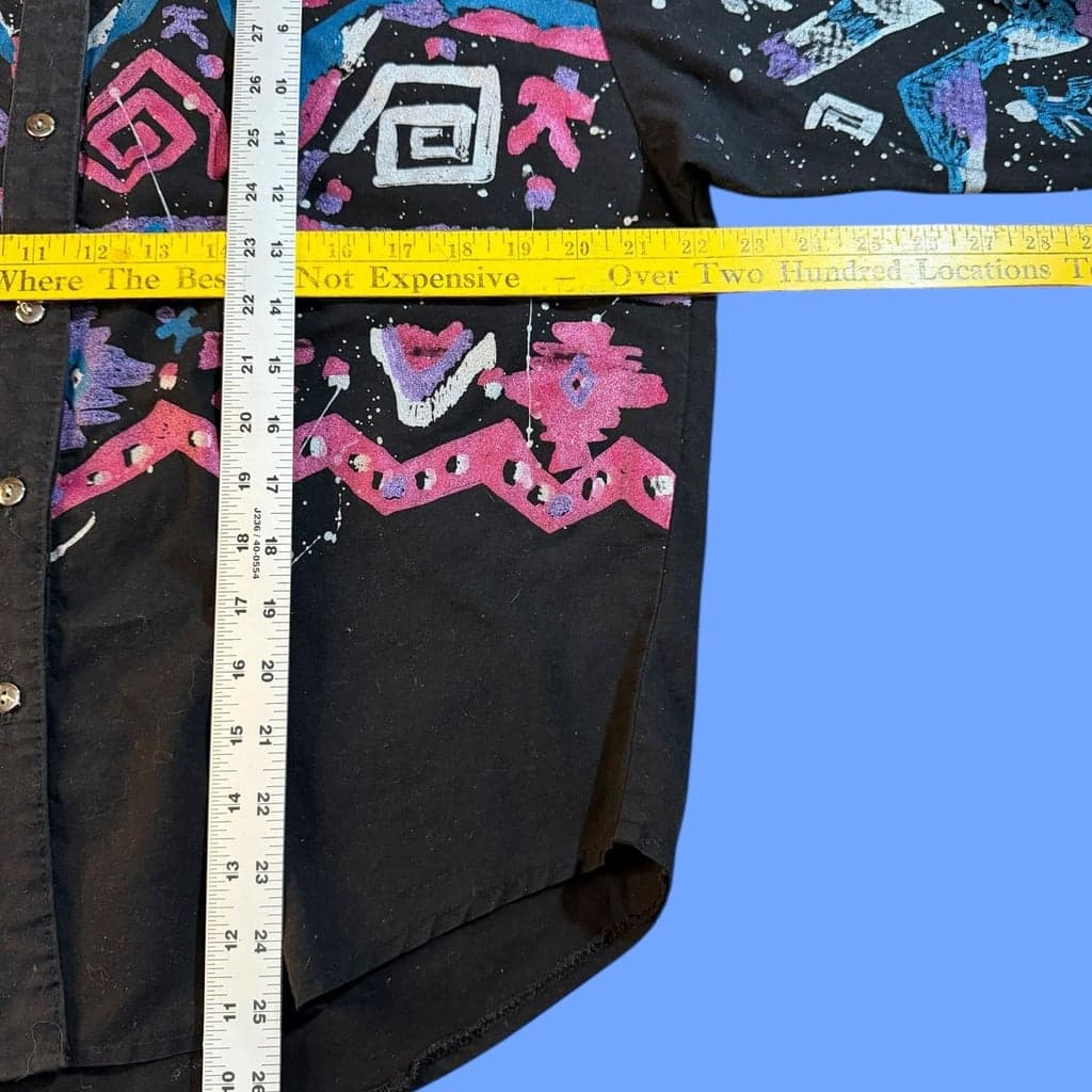 Vintage 90s Roughrider by Circle T Hand Painted Southwestern Western Shirt - Thumbnail 4