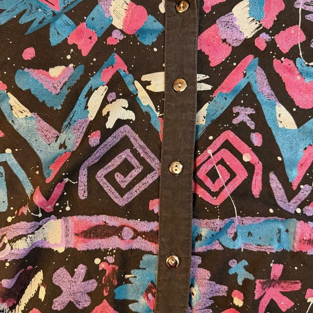 Vintage 90s Roughrider by Circle T Hand Painted Southwestern Western Shirt - Thumbnail 5