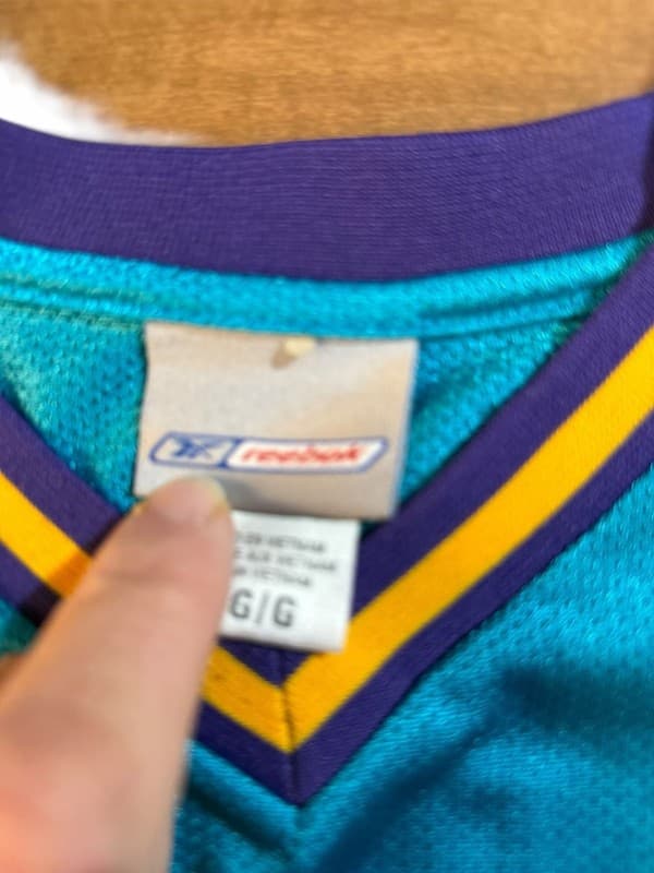 Vintage Reebok Jamaal Magloire #21 New Orleans Hornets Teal NBA Jersey Size L - Thumbnail 4