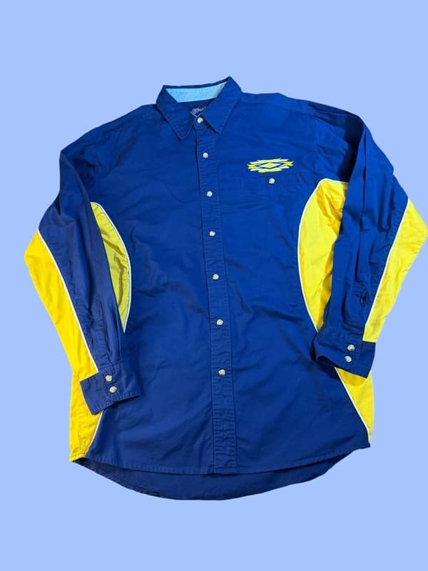 Vintage Wrangler Western Pearl Snap Native Aztec Print Long Sleeve Shirt M - Image 1