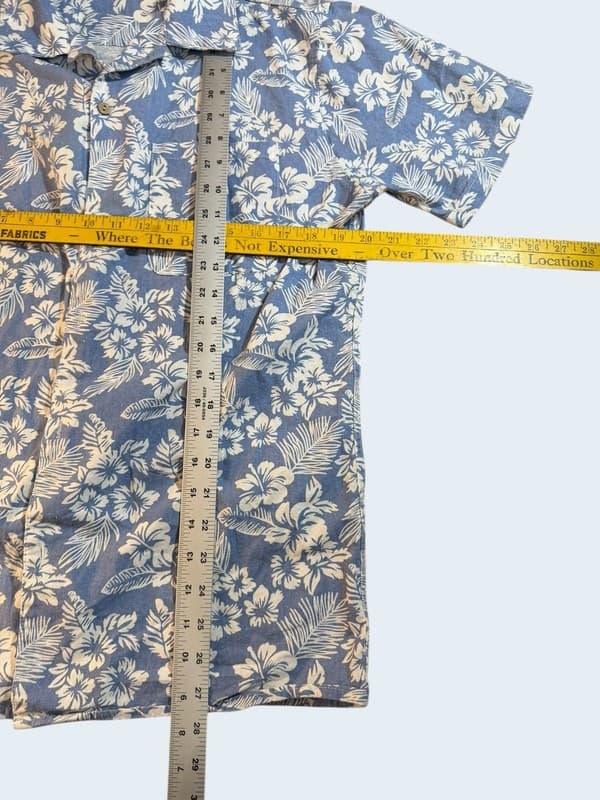 COOFANDY Men's Blue Hibiscus Floral Hawaiian Short Sleeve Button Dow 100% Cotton - Thumbnail 7