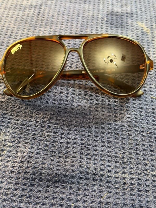 Ray-Ban RB4125 CATS 5000 Polarized Tortoise Aviator Sunglasses 59mm Made Italy - Thumbnail 6