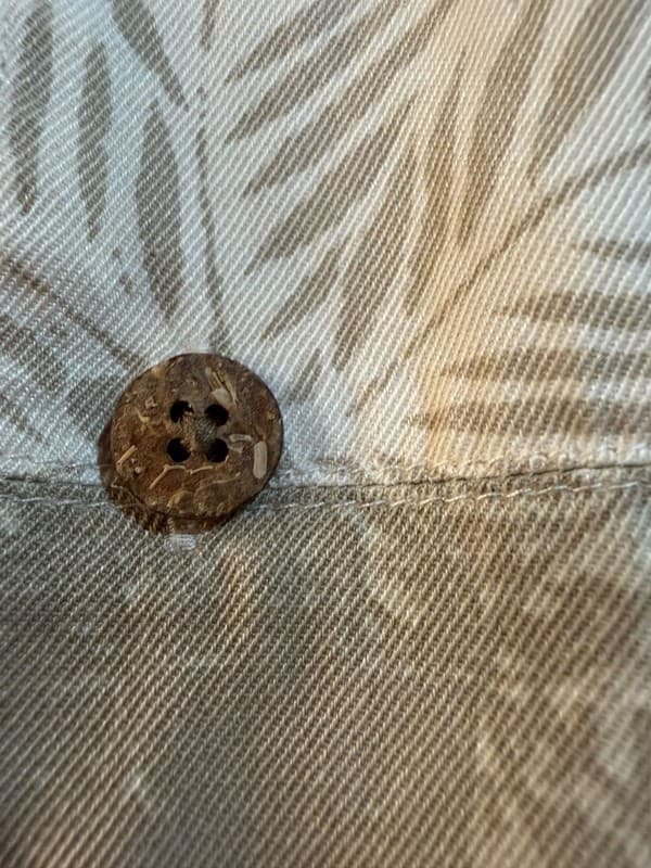 Caribbean Mens XL Silk Blend Patchwork Tropical Hawaiian Aloha Button Down Shirt - Thumbnail 7