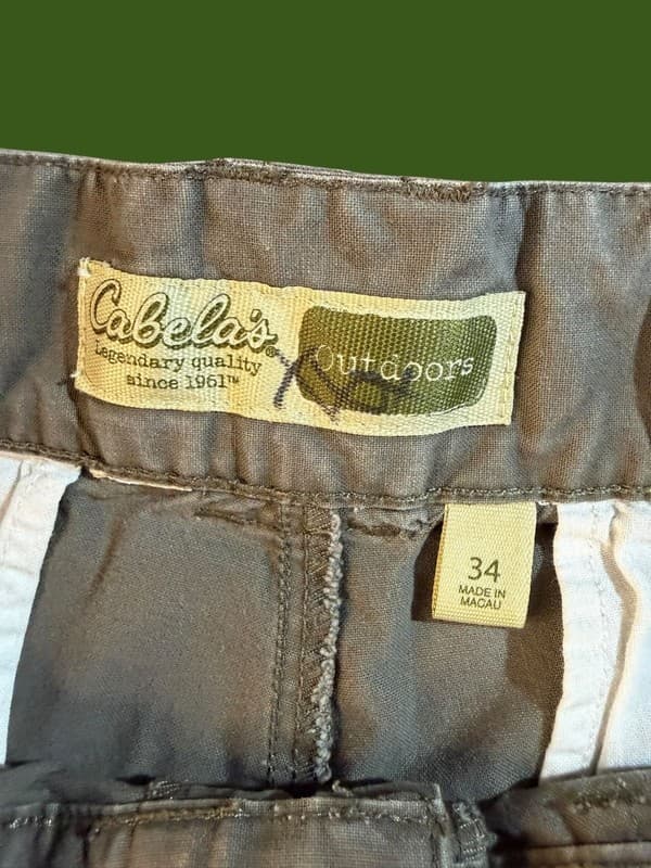 Vintage Cabela's 100% Cotton Convertible Cargo Pants Shorts Men's Size 34 - Thumbnail 5