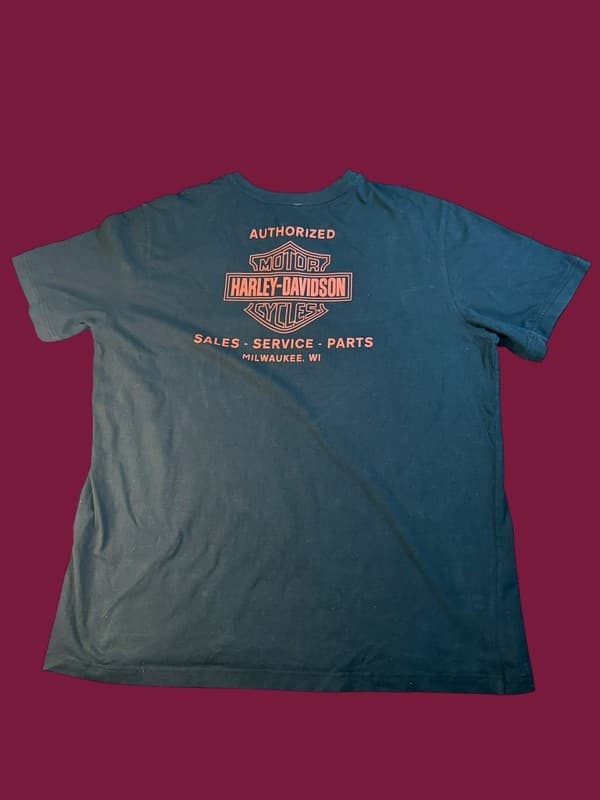 Harley-Davidson Men's Combustion Short Sleeve 3-Button Henley T-Shirt 2XL - Thumbnail 2