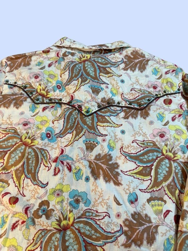 Wrangler 20X Women’s Floral Western Snap Shirt Boho Cowgirl Long Sleeve S/M - Thumbnail 8