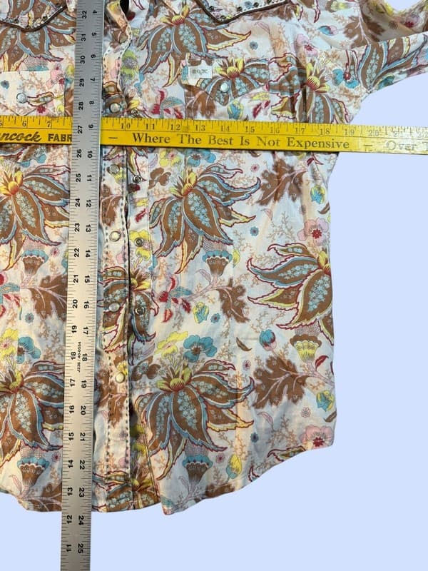 Wrangler 20X Women’s Floral Western Snap Shirt Boho Cowgirl Long Sleeve S/M - Thumbnail 10