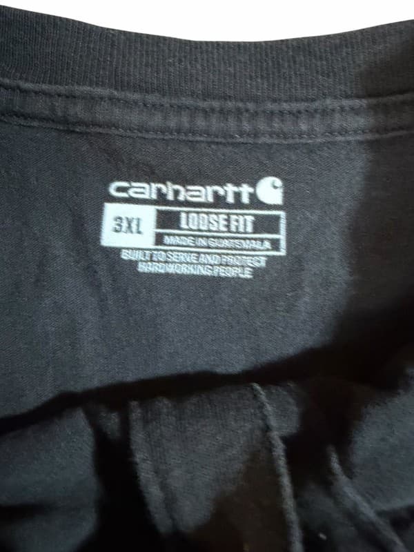Carhartt Mens Loose Fit Heavyweight Short-Sleeve Henley Pocket T-Shirt 3XL Black - Thumbnail 3